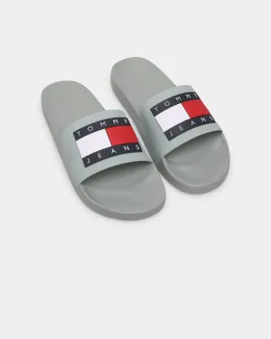 Tommy Jeans Flag Pool Slides Faded Willow