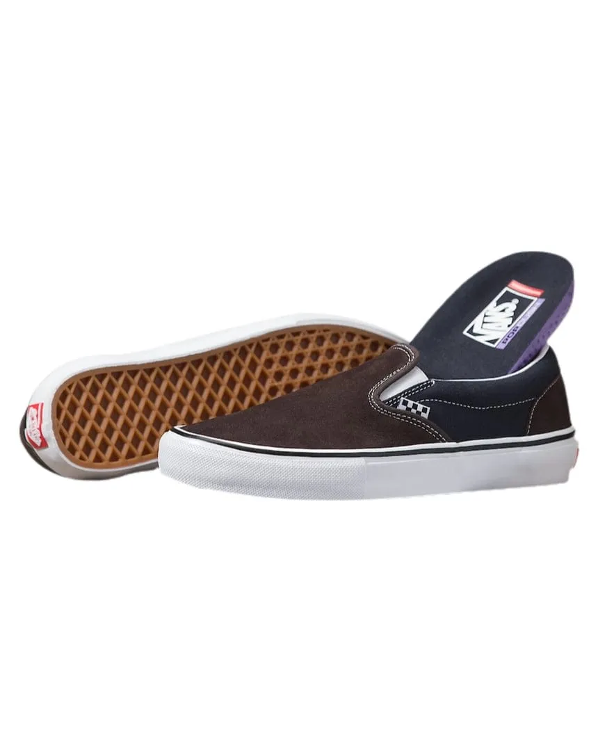 Vans Skate Slip On - Dark Brown / Navy