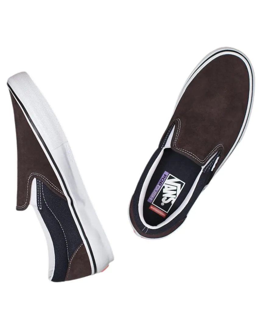 Vans Skate Slip On - Dark Brown / Navy