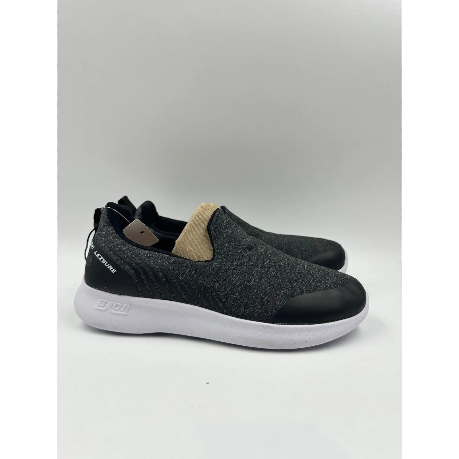 Women's Size 8, Slip-on Dark Gray Sneakers with Air Cool Technology & Cushy Sole