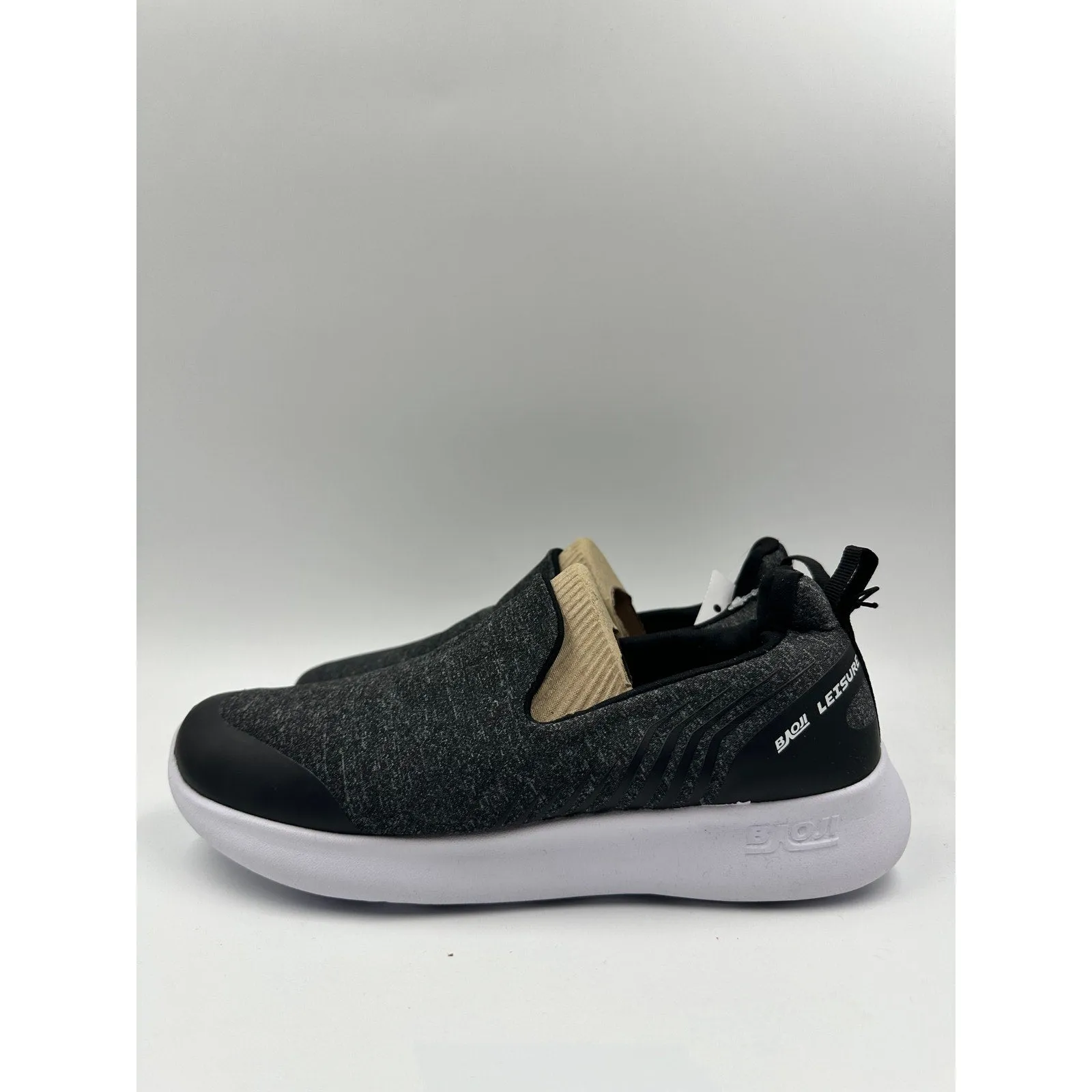 Women's Size 8, Slip-on Dark Gray Sneakers with Air Cool Technology & Cushy Sole